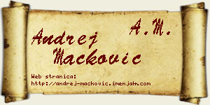Andrej Mačković vizit kartica